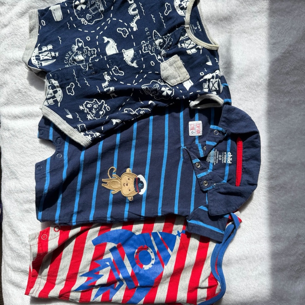 Carter's Navy Baby Romper with Nautical Print